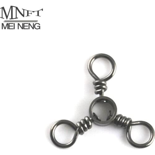 MNFT 200Pcs/Lot Fishing 3 Ways Swivel Sea Rock Fishing Tackle Barrel Triple Swivels Accessory Connector Fishing Tackles