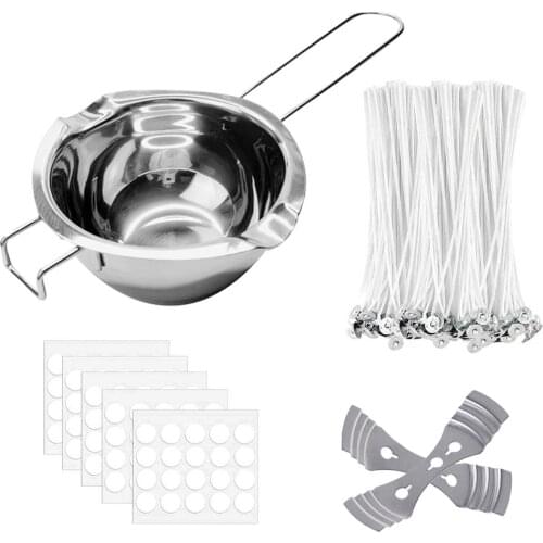 Candle Making Kit Include Candle wick Candle Sticker Holder Melting Bowl for DIY Art Craft Making Candles
