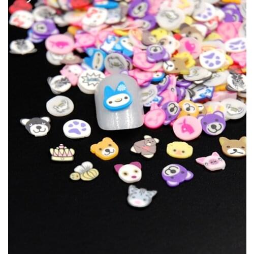 New 1000Pcs High Quality Animal Slice 3D Polymer Clay Micro Nail Art Design DIY Decorative Nail Patch Accessories
