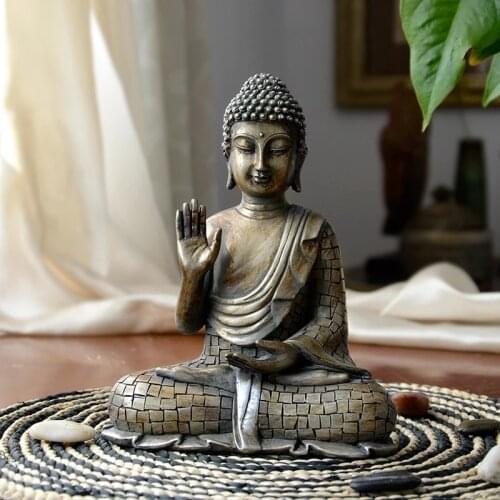 New Thai Resin Bodhisattva Statue Hindu Buddha Zen Garden Decoration Budda Sculpture Living Room Home Office Buddha Decoration