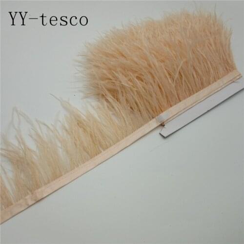 Wholesale 10 Meters high quality Ostrich Feathers Trims Dyed coral Feather Ribbons for Dress Party Decoration Craft Making