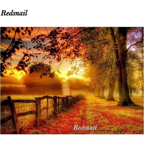 Full Square round Drill 5D DIY Diamond Painting Autumn forest landscape Embroidery Beads Cross Stitch Mosaic Home Decor EE332