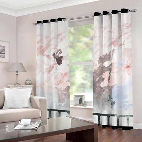 Custom Oil Painting 3d Marble Pattern large window curtains for Living Room Cafe Home Decor full blackout drapes Indoor sets