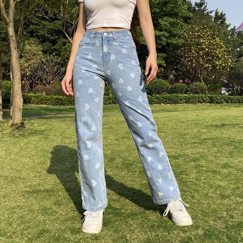 Casual Fashion Straight Leg Womens Jeans Denim Bottom Harajuku Boyfriend Long High Waist Baggy Jeans Fall Pants Y2K Women 2021