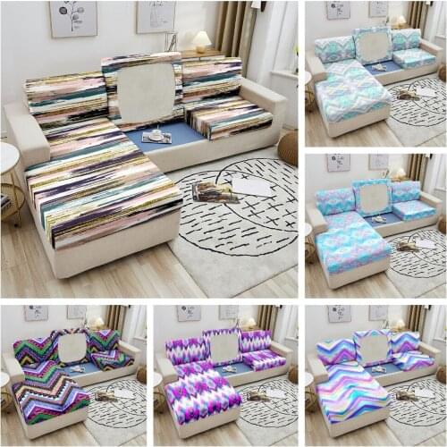 Colorful Geometric Sofa Seat Cover Elastic Sofa Seat Cushion Cover For Chaise Longue Slipcover Couch Sofa Cover 1-4 Seater