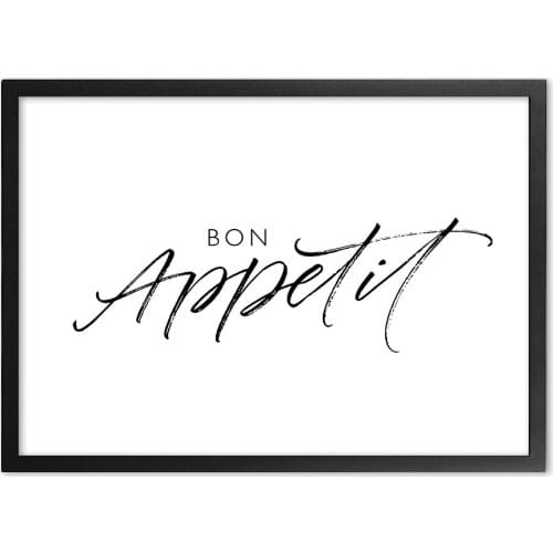 Nordic Quotes "BON appétit" Wall Art Print paper Painting Nordic Posters And Prints Wall Pictures For Living Room Decor