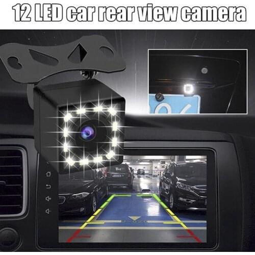 Universal Car Rear View Camera 12 LED Night Vision Backup Parking Reverse Waterproof 170 Wide Angle HD Viewing Auto Accessories