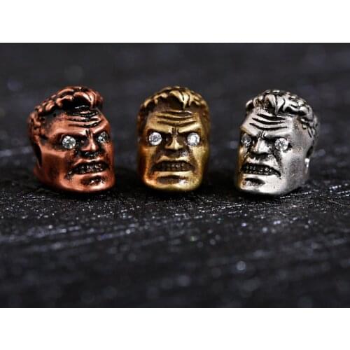 Vintage Portrait Copper Beads For Men DIY Jewelry Pulseiras Masculinas Classic Metal Beads For Making Bracelets