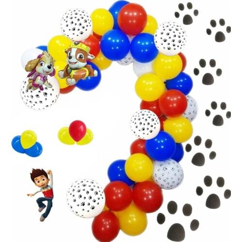 62pcs Paw Patrol Balloons Arch Balloons Red Blue Yellow Globos Dog Ballons for Patrol Themed Baby Shower Birthday Party Decor