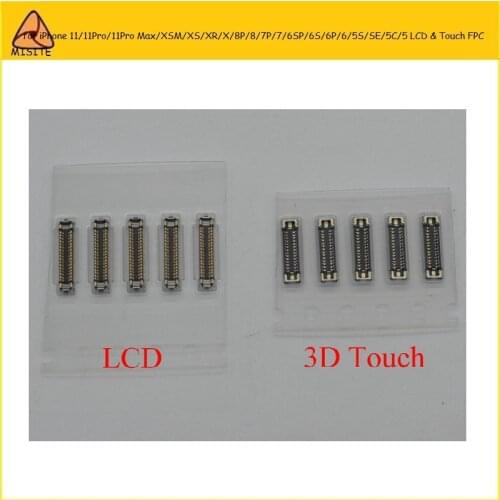 50Pcs For i Phone 11 Pro XS Max XR X 8 7 6S 6 Plus 5s se 5c 5 8P 7P 6SP LCD Display &Touch Digitizer FPC Connector motherboard