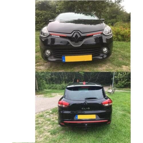 1 pair front and back (without camera) emblem (bright black) logo badge For Clio For 4 628909470R 628905855R 908890837R