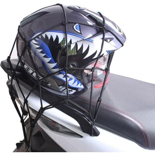 1 Pcs Motorcycle Bike Luggage Net Elastic Mesh Bag Helmet Holder 6 Adjustable Hook Pressing Fuel Tank Luggage Helmet Cargo