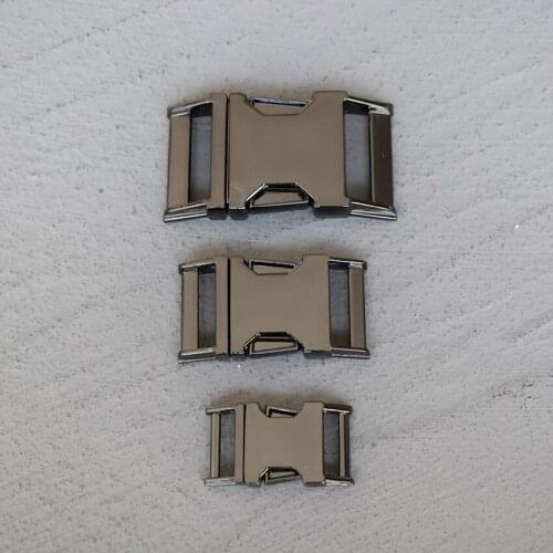 10 Pcs 15/20/25mm Gun Black Metal Side Release Curved Belt Buckle for Bag DIY Paracord Buckles Bracelet Trinket Bracelet