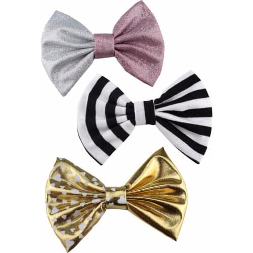 10pcs/ lot , shiny metallic bowknot cotton bow hair accessories children headwear apparel accessories DIY