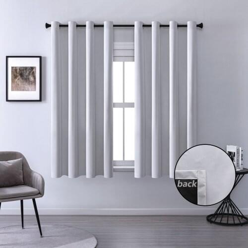 100% Blackout Short Curtains for Bedroom Living Room Window Curtain Treatments Blinds Kitchen Small Solid Color Home Drapes