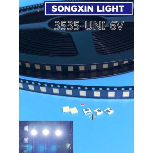 1000pcs/lot For UNI LED backlight LCD TV 3535 3537 LED SMD Lamp bead bead 1W 6V 3535 1.2W Cold white UNI MSL-638DEZW-E26SC