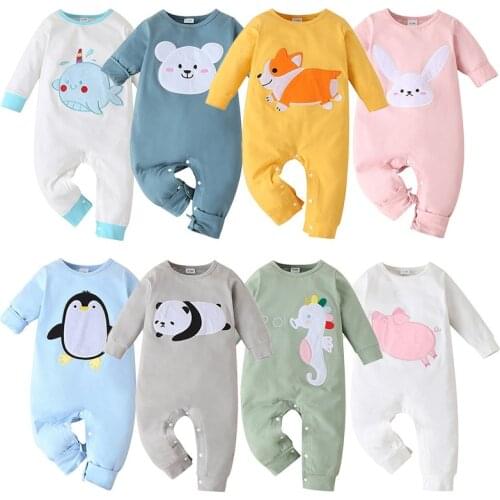 2021 Baby Girl Romper Cotton Newborn Boys Clothes 2021 Autumn And Spring Cartoon Jumpsuit 0-18m Unisex Toddler Costume Infants