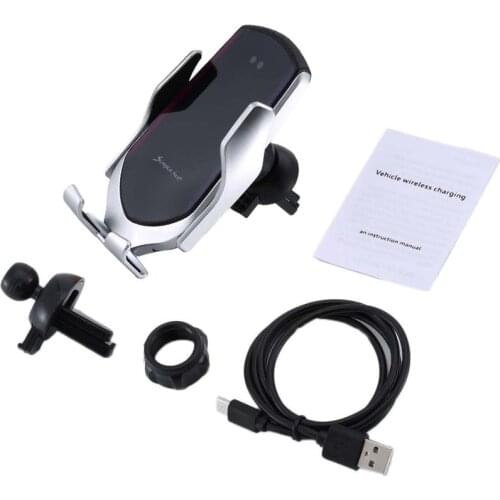 Wireless Car Charger 2 In 1 Qi Quick Charge Automatic Clamping Vent Bracket Plastic Cell Phone Holder For Samsung For Galaxy S9