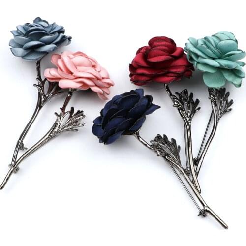 Chic Sweet Cute Rose Floral Brooches For Men Women Copper Flower Pins Fashion Brooch On Clothes Wedding Jewelry Accesorios Gift