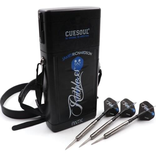 CUESOUL "RUTHLESS" 25g 90% Tungsten Steel Tip Dart with ANTIE Hard Dart Case- JAMES RICHARDSON