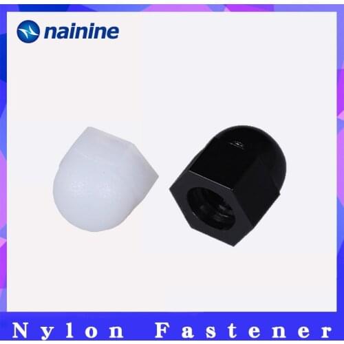 DIN1587 M3 M4 M5 M6 M8 M10 M12 RoHS Black And White Nylon Nut Plastic Cap Nuts Decorative Acorn Nut NL01