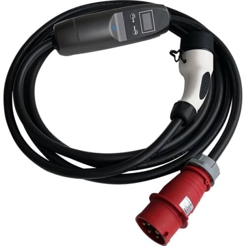 Home charging cable type 2 adjustable 16A 3 phase 11kW portable EV charger station