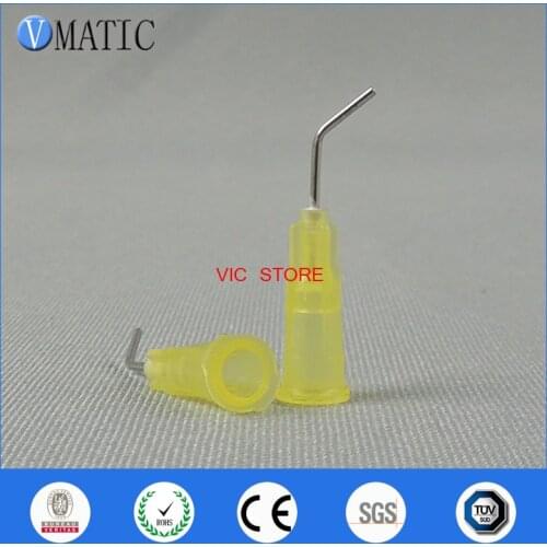 High Quality 100 Pieces 20G 45 Bent Degree 0.5'' Glue Dispensing Needle Bayonet Type Dispenser Needles 1/2 Inch