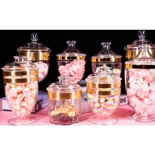 European Acrylic Candy Jar Transparent Plastic Sealed Storage Jar With Lid Kitchen Durable Moistureproof Snack Storage Bottle