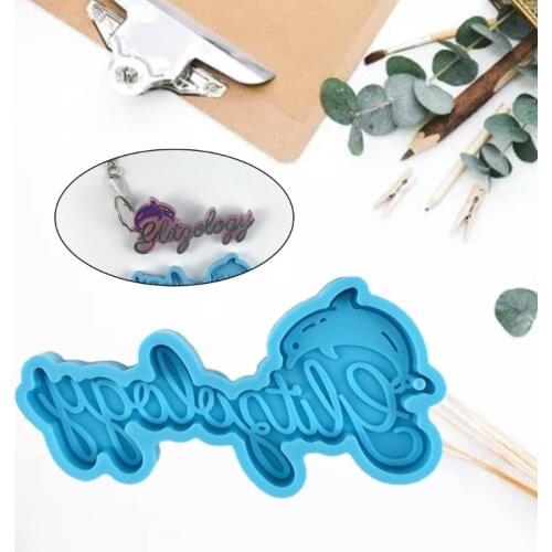 F3MF Dolphin Alphabet Letters Keychain Epoxy Resin Mold Jewelry Pendant Decorations Silicone Mould DIY Crafts Polymer Clay Tools