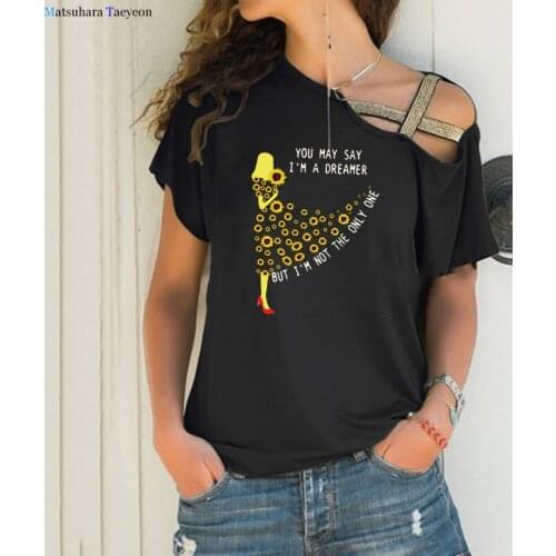 Plus Size Cotton T-Shirt New Flowers Girl Print T Shirt Women Shirts Sexy Short Sleeve Tees Summer Loose Women TShirt Black Tops