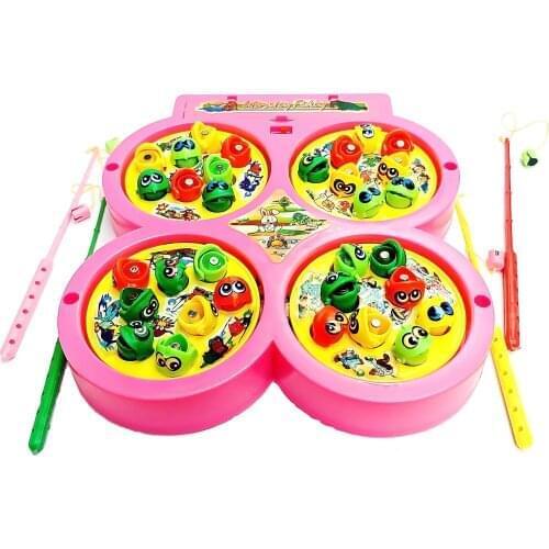 1 pc eiducational Boys Girls Kids Home Room Toys battery Rotating Magnetic Magnet Go Fishing Fish Game Birthday Party favor Car