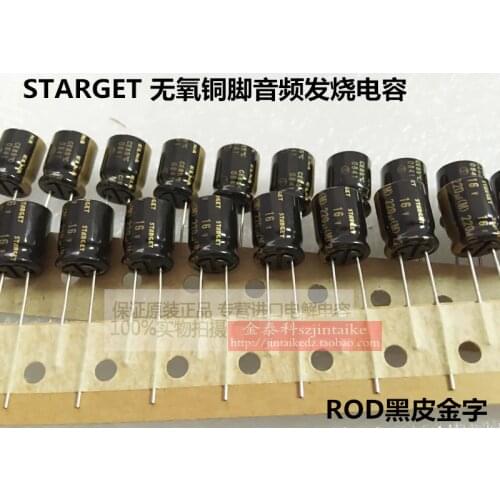 2020 hot sale 10pcs/30pcs Imported ELNA ROD Black Gold STARGET audio capacitor 16V220UF 10X12.5 copper feet free shipping