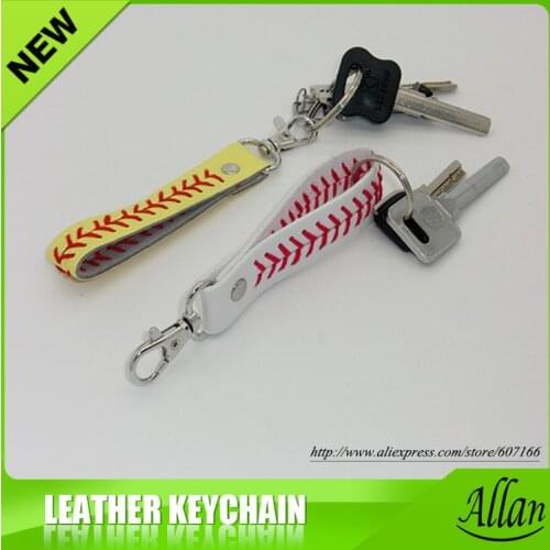 2017 Softball baseball seamed leather keychains