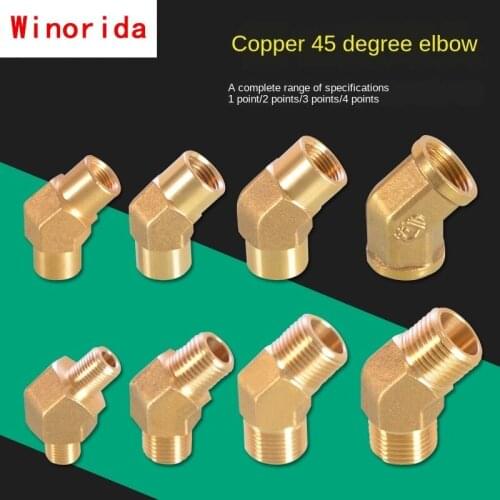 Elbow Double Inner Wire Double Outer Wire 45 C Angle Oblique Elbow Copper Thickened Joint Water Pipe Fittings