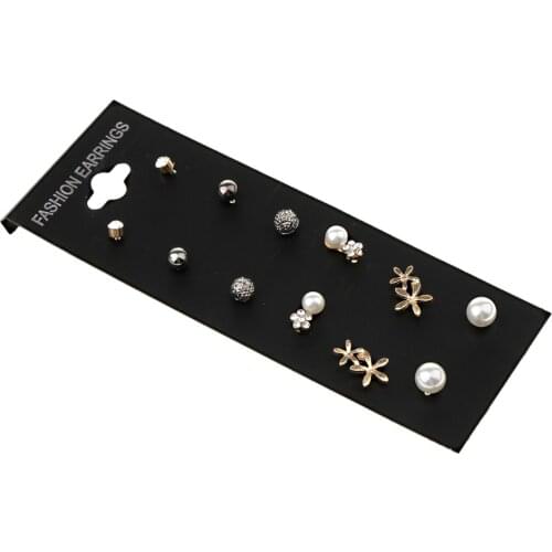6 Pairs Small Cute Multiple Artificial Pearl Stud Earrings Set for Girls Kids