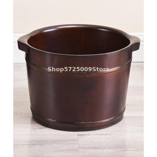 New Chinese Foot Soaking Bucket Foot Bath Bucket Foot Soaking Bucket Leg Wooden Foot Washing Basin Household Solid Wood Foot Soa