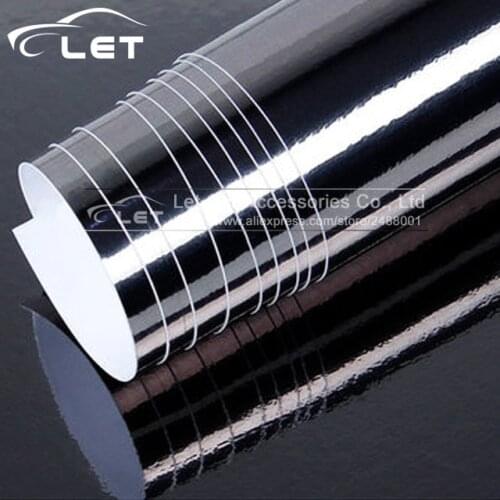 The newest High stretchable Waterproof UV Protected Black Chrome Mirror Vinyl Wrap Sheet Roll Film Car Sticker Decal Sheet