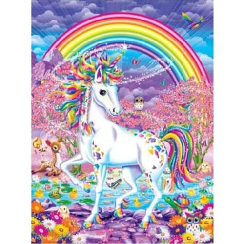 New Arrivals 5D DIY Full Round Diamond Painting Cartoon Unicorn 3D Embroidery Cross Stitch Rhinestone Mosaic Home Decor Yc580