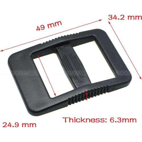 50pcs/pack 1" Webbing Plastic Tri-Glide Slider Adjustable Buckle Hardware Black for Outdoor Backpack Apparel Straps