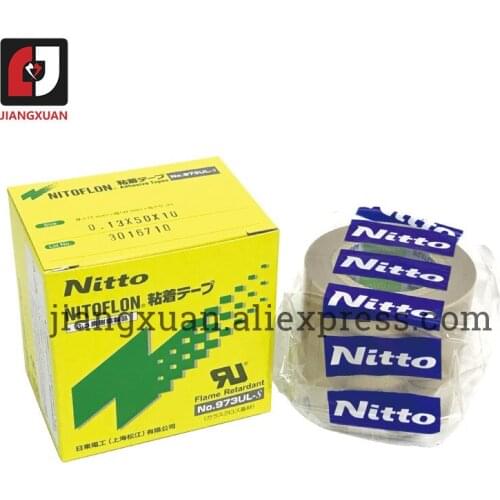 973UL-S 50mm Japan Nitto Tape 50pcs/lot NITOFLON High-temperature resistant Fiber Glass Tape