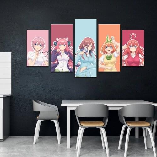 Home Decor Poster Pictures Prints Canvas 5 Piece Modular The Quintessential Quintuplets Anime Living Room Decorative Paintin