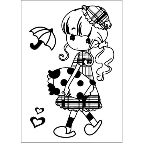 Lovely Pillow Girl Craft Transparent Silicone Stamp for Scrapbooking DIY Photo album Card Making Decorative Clear Stamp Sheet