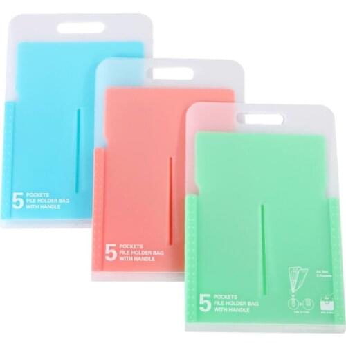 Expanding Accordian Organizer File Folders - A4 Size 5 Pockets Expanding File Folder, Plastic Expandable Folder for Office