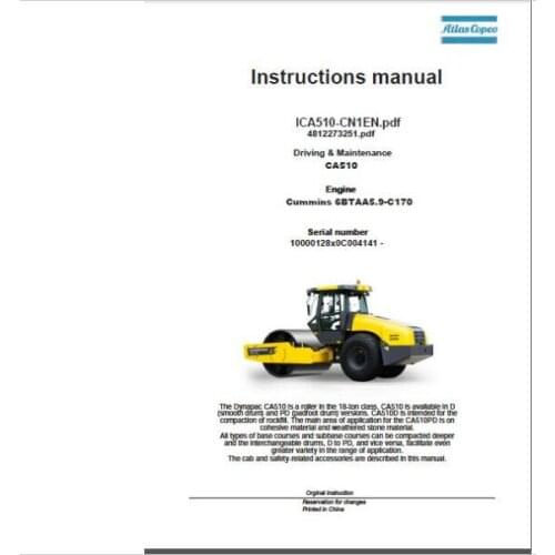 All Models Dynapac Workshop Manual 2016