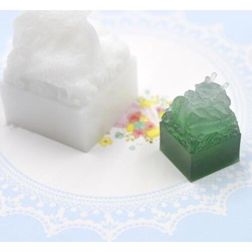 DIY Chinese Dragon Jade Stamp Resin Mold Silicone UV Glue Epoxy Craft Making Tools
