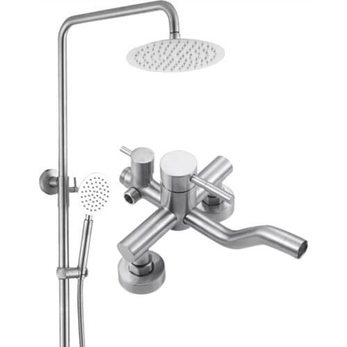 Shower Faucets Top Quality Contemporary Bathroom Shower Faucet Mixer Set Bath Shower Mixer System 304 Stainless Steel Faucet Tap