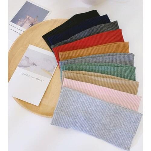 Sport Solid Knitted Headbands Turban Solid Knit Ribbed Warmer Ears Headband Wide Elastic Hair Bands Lady Headbands