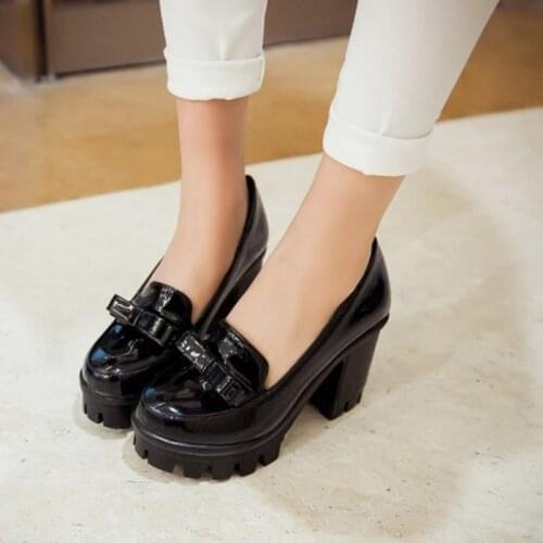 Lolita Lady Maid Uniform Performance Round Head Thick High Heel Shoe Cosplay Shoes Anime Shoes cute shoes girls shoes