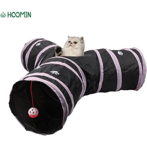 Tunnel Tubes Kitten Toys Play Tubes Balls 3 Holes 2 Colors Collapsible Storage Pet Supplies Funny Pet Cat Tunnel