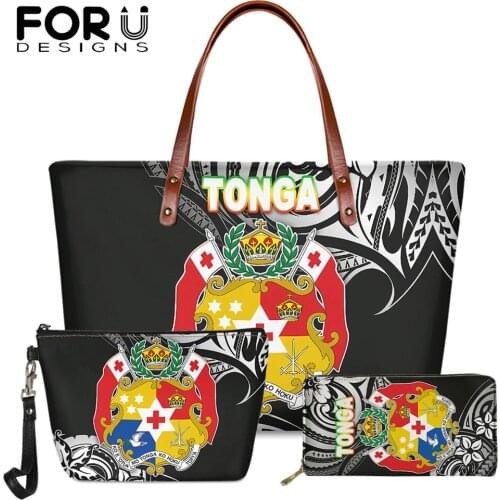 FORUDESIGNS Vintage Clutch Bags For Women Tonga Polynesian Tribe Style Lady Top Handle Bag Large Soft Crossbody Sac Mujer Bolsas